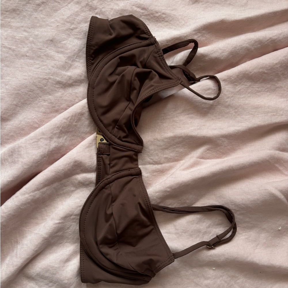 Riot swim brown underwire bikini top